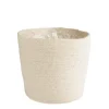 Hot DECOSTYL Cache-pot vannerie naturelle coloris blanc en jute - 20,5 x 19,5 x 16 cm
