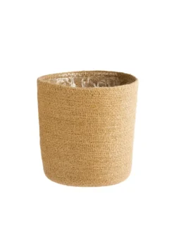 Discount DECOSTYL Cache-pot vannerie naturelle coloris blanc en jute - 24 x 22,5 x 18 cm
