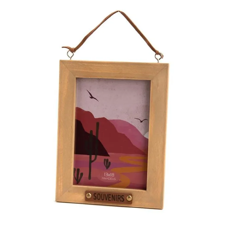 Discount AMADEUS Cadre Colorado en bois et cuir moyen modèle - 16 x 23 cm