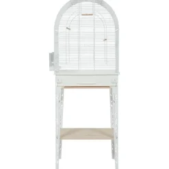 New ZOLUX Cage avec meuble pour les oiseaux exotiques ou les canaris coloris blanc Chic Patio – 53 x 33 x 144 cm (cage + pieds)