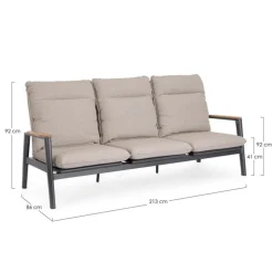 Sale BIZZOTTO Canapé 3 places en aluminium anthracide Miguel Pélican