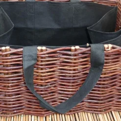 New SILVACANE Carré potager en osier brun 100x100 cm