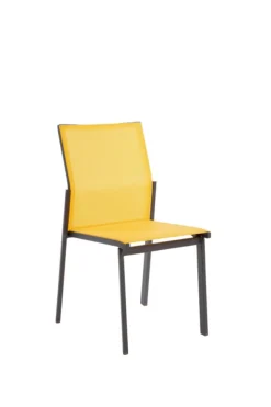 Outlet Chaise en aluminium graphite et textylène Abelia - 48 x 54 x 87 cm