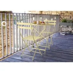 New FERMOB Chaise pliante Bistro jaune citron 38 x 40 x 82 cm