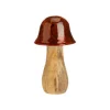 Champignon décoratif à poser en bois marron - Ø 7 x H 13 cm