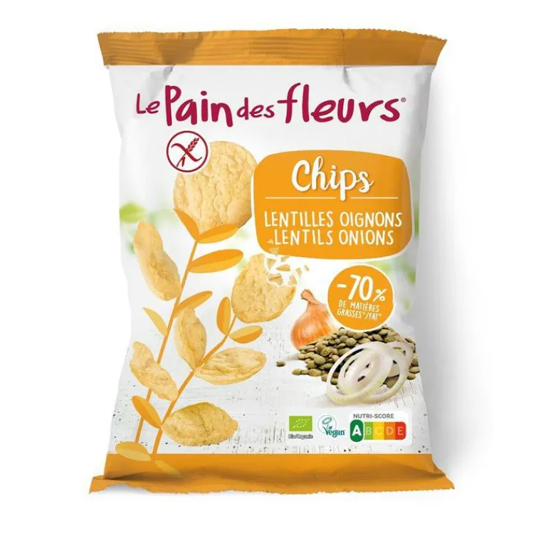 Sale LE PAIN DES FLEURS Chips bio aux lentilles et oignons - 50 g