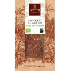 Best BOVETTI Chocolat au lait bio caramel et sel - 100 g