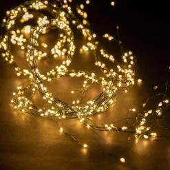 Discount KAEMINGK Chute lumineuse pour sapin de Noël micro LED blanc chaud effet flash fil vert – 1,8 m