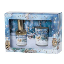 New LOTHANTIQUE Coffret cadeau parfumé Pomme des neiges Senteur et Lumière - Bougie 75 g + vaporisateur 50 ml