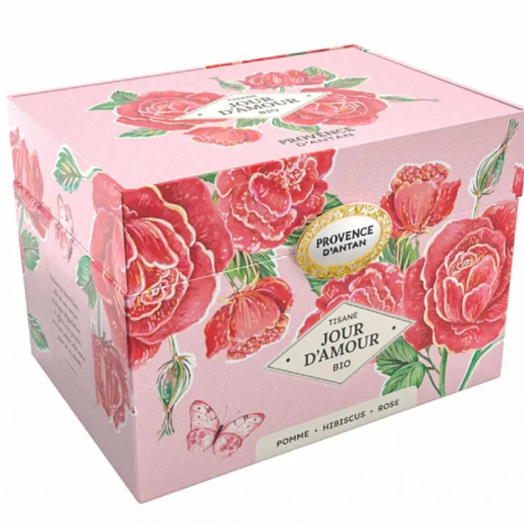 New PROVENCE D'ANTAN Coffret métal de tisane jour d’amour bio Provence d’antan - 40 g