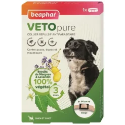 Outlet BEAPHAR Collier insectifuge beige pour chien Vetopure