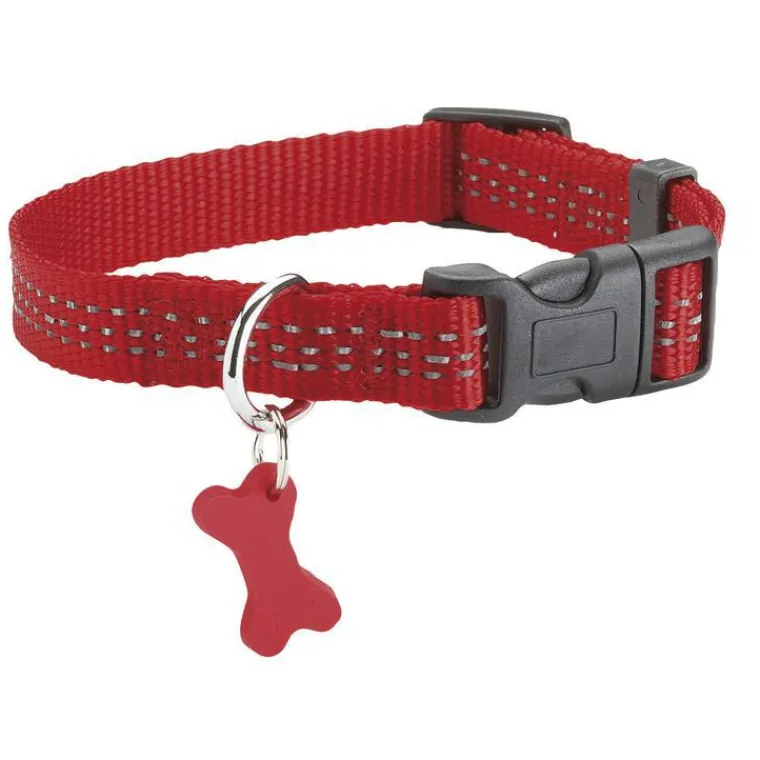 Outlet BOBBY Collier pour chien coloris rouge en nylon tressé Safe – Taille S