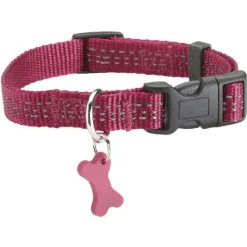Outlet BOBBY Collier pour chien coloris fuchsia en nylon tressé Safe – Taille S