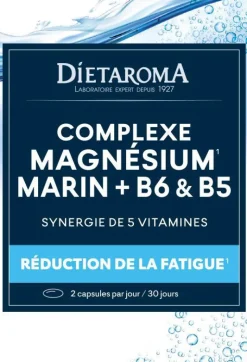Sale DIETAROMA Complément alimentaire complexe magnésium marin + B6 et B5 réduction de la fatigue - 60 capsules