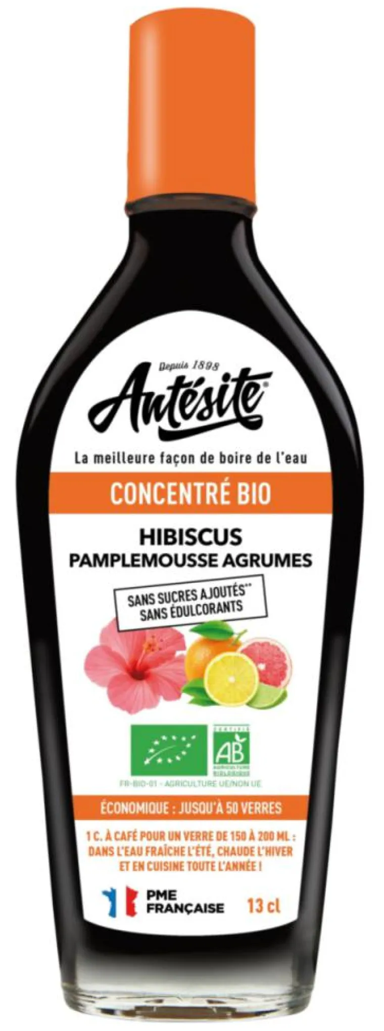 Clearance ANTÉSITE Concentré bio Hibiscus Pamplemousse Agrumes Antésite - Bouteille de sirop de 13 cl