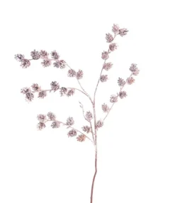 Cones et branches enneigées coloris blanc - 89 cm