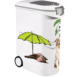 Best CURVER Container à croquettes pour chien coloris blanc et noir Pet collection – 54 L (20 kg)