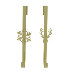 Discount Couronne accroche-porte coloris or en métal - 12 x 7,5 cm