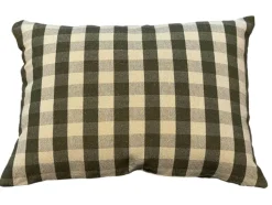 Discount SAFECO Coussin à carreaux kaki doré en PE/coton Celestin - 35 x 50 cm