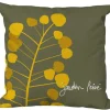 Best NP CREATIONS Coussin carré décoratif Graines d'Or coloris vert en coton - 40 x 40 x 15 cm