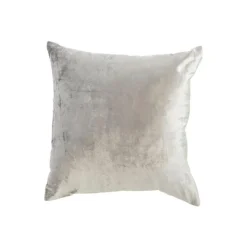 Hot Coussin carré en coton velours gris bleu uni - 50 x 50 cm
