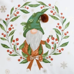 Coussin gnome nature coloris marron en coton - 45 x 45 cm