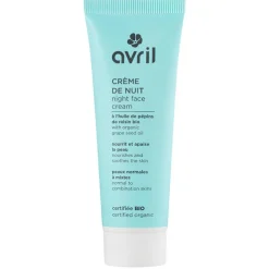 Outlet AVRIL Crème de nuit à l'huile de pépin de raisin peaux normales et mixtes Bio - 50 ml