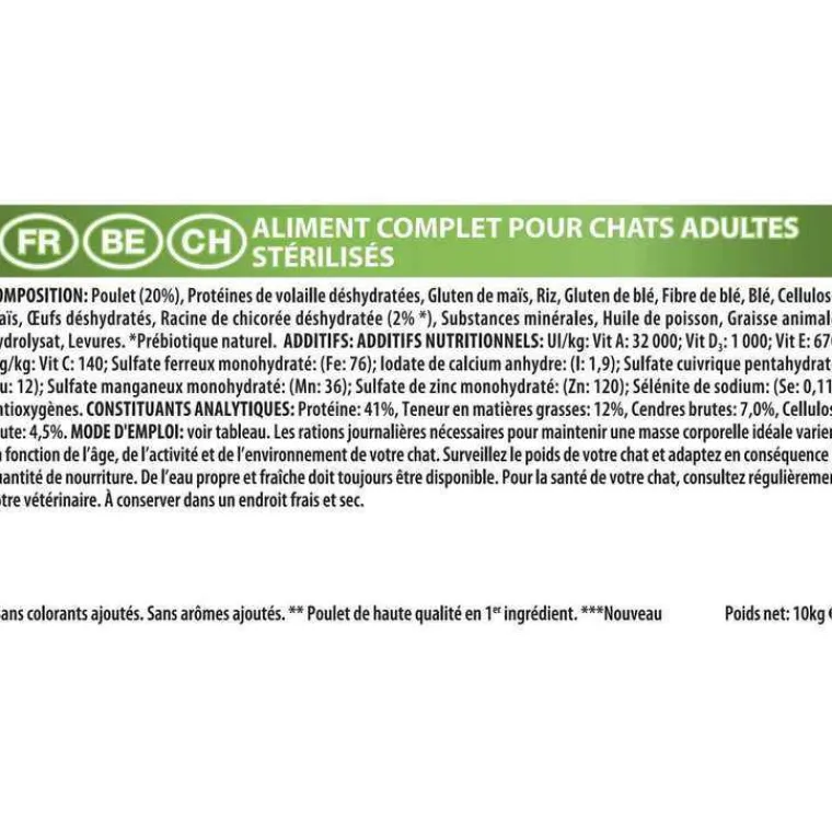 Outlet PRO PLAN Croquette pour chat adulte stérilisé au poulet - 10 kg