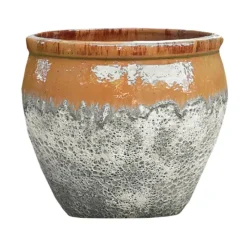 Sale DECOLINES Cuvier en grès émaillé old miel Leon - Ø 23 x H 20 cm