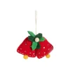 Clearance Décoration à suspendre 2 carillons en feutrine rouge - 4,7 x 3,3 cm