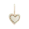 New Décoration à suspendre cœur en coton crème - Ø 5 cm