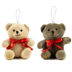 Clearance KALIDOU Décoration à suspendre mini ours avec nœud Joyeux Noël - 9 cm