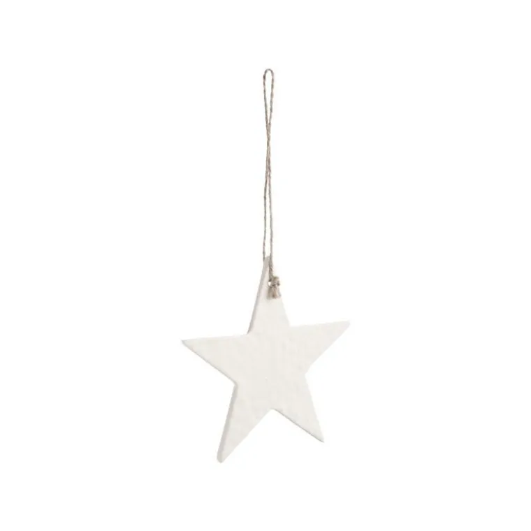 Outlet Décoration à suspendre étoile en aluminium blanc - 9,7 x 9,2 cm