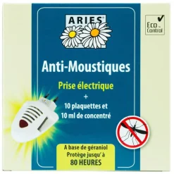 Outlet ARIES Diffuseur électrique anti-moustiques avec 10 plaquettes
