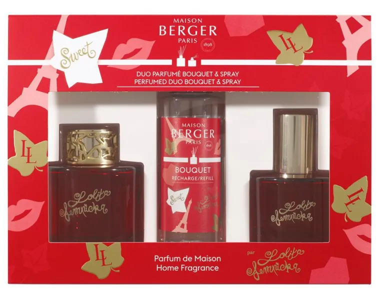 Sale MAISON BERGER PARIS Duo bouquet parfumé et spray d’intérieur Lolita Lempicka Sweet rouge - 2 x 90 ml