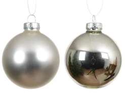 Hot KAEMINGK Ensemble de 6 boules en verre brillant et mat argent - Ø 8 cm