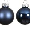 Outlet KAEMINGK Ensemble de 6 boules en verre brillant et mat bleu nuit - Ø 8 cm