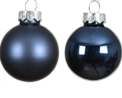 New KAEMINGK Ensemble de 20 boules en verre brillant et mat bleu nuit - Ø 6 cm