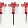 Outlet BLACHÈRE ILLUMINATION Ensemble de 3 piques solaires forme cadeaux rouges à 30 LED blanc froid pour extérieur - 1 m