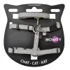 Hot BOBBY Ensemble sellerie pour chat coloris gris en nylon harnais et laisse Safe - Taille XS