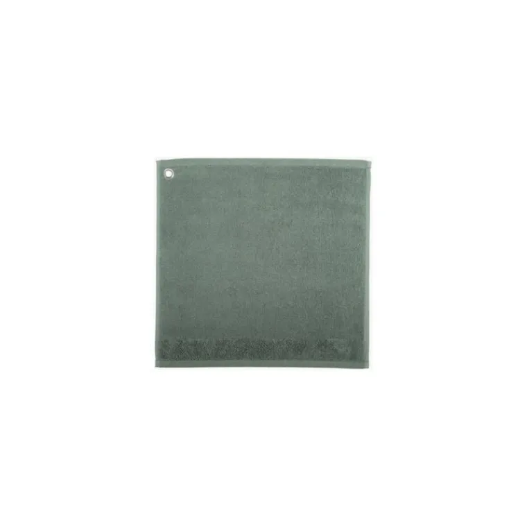 Outlet WINKLER Essuie mains coloris vert de gris en coton Œillet Curl – 50 x 50 cm