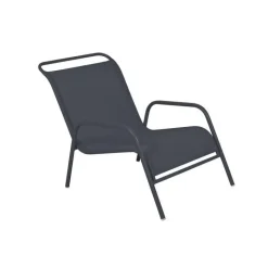 Hot FERMOB Fauteuil bas coloris gris en acier Coolside - 103 x 71 x 64 cm