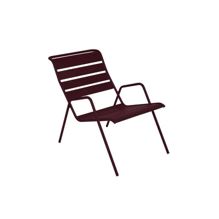 Clearance FERMOB Fauteuil bas coloris rouge en acier Monceau