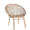 Sale Fauteuil coloris marron assise en teck et abaca - 78 x 78 x 80 cm