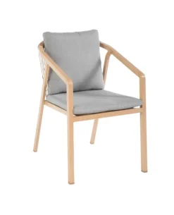 New Fauteuil Kentia coloris gris en aluminium - 67 x 56 x 80 cm