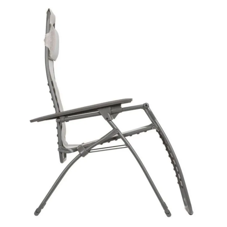 New LAFUMA MOBILIER Fauteuil relax en tube acier titane et toile Batyline Seigle II Lafuma Futura - 71 x 83 x 113 cm