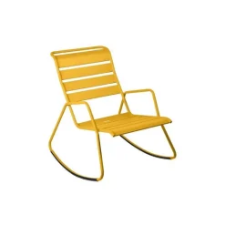 Best FERMOB Fauteuil rocking chair coloris jaune en acier Monceau - 68 x 78 x 88 cm