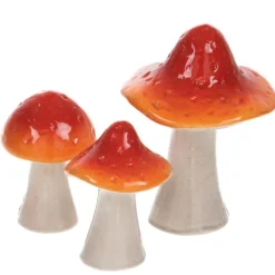 Sale CADES DESIGN Figurine décorative champignon coloris orange en céramique - 10 x 13,5 x 10 cm
