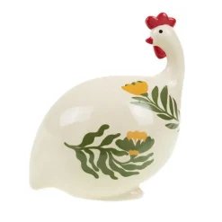 Online CADES DESIGN Figurine décorative pintade Sofia coloris vert en porcelaine - 23 x 25 x 15 cm