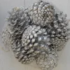 Best Filet de 12 petites pommes de pin teintées argent pour décoration de Noël